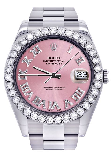 rolex silver with pink dial datejust|rolex datejust pink roman numerals.